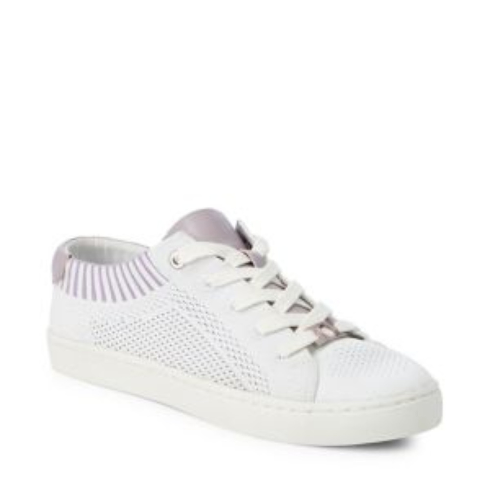 White Perforated Slip On Casual Sneakers